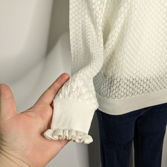 White Textured Sweater by Autumn Cashmere - Picture 4 of 7